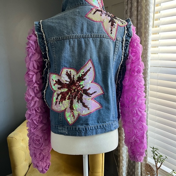 CHA CHA WITH ME CUSTOM JEAN JACKET - Picture 1 of 5